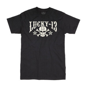 Lucky 13 Skull Stars t-shirt black Size S