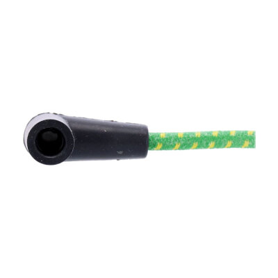 Universal 40" spark plug wire set. Cotton cloth green/yellow