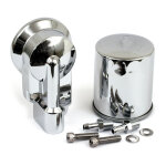 Oil filter mount bracket kit. Chrome