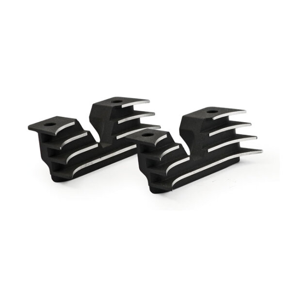 Head bolt bridge cover set. Finned, black