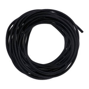 PVC split wiring loom. 50ft, 1/4" I.D. (6.35mm). Black