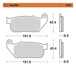 Moto-Master RoadPro front brake pads. Sintered
