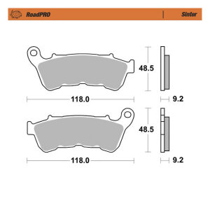Moto-Master RoadPro front brake pads. Sintered