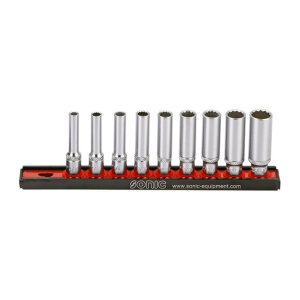 Sonic, deep socket rail set 1/4", 9-piece. US/SAE