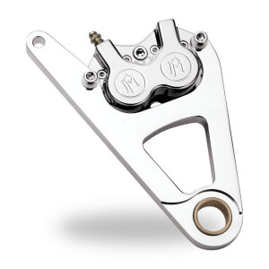 PM, Right front 4-p caliper bracket, 11.5". Polished
