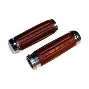 Riverside, Bakelite® retro handlebar grip set. Chrome