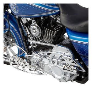 Arlen Ness, 10-Gauge passenger floorboards. Chrome
