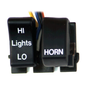 Hi/Low/horn, handlebar switch set. Black