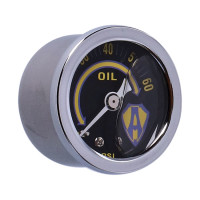 Arlen Ness, 1-1/2" oil pressure gauge. Yellow
