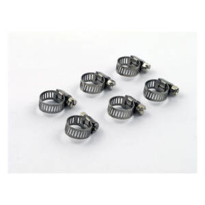 Hose clamps, 7/32 to 5/8". Stainless steel