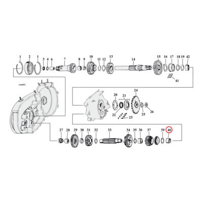 JIMS, bearing countershaft. Closed end