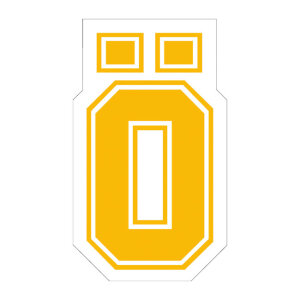 Öhlins Ö sticker yellow small