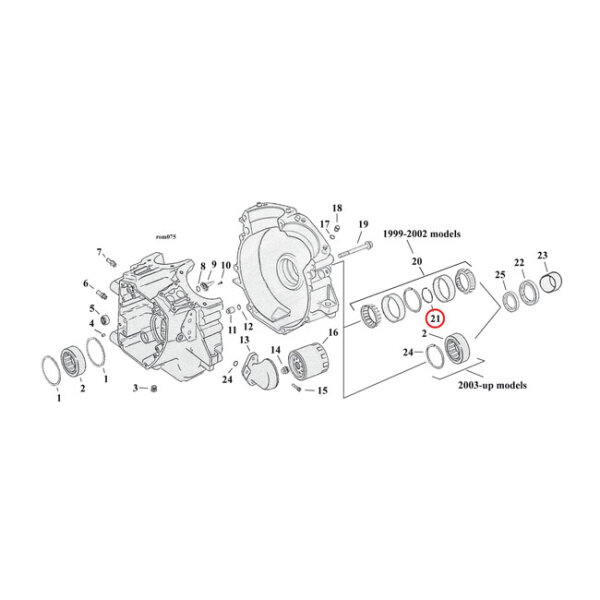 Sprocket shaft bearing spacer shim .106"