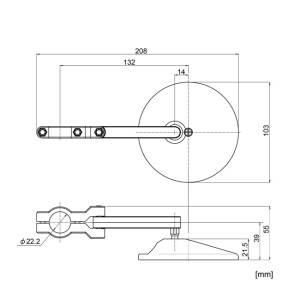 Daytona, clamp-on ABS mirror. 22mm