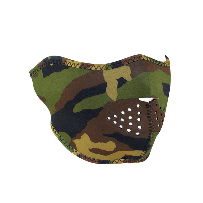 ZANheadgear Half Mask neoprene woodland camo One size fits most