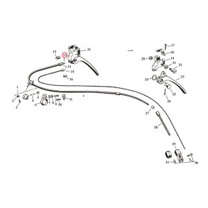 Outer brake cable, front