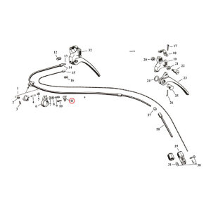 Samwel, lower clamp. Control cable to fork. Black