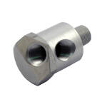 Dual oil pressure gauge adapter. Clear aluminum