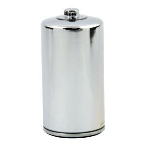 K&N, spin-on oil filter top nut. Chrome