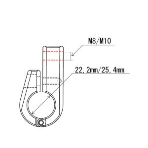 Daytona, universal bracket. Front-mount. 7/8" ID. M10 thread