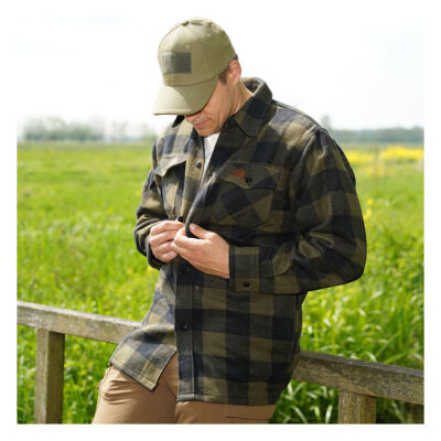 Lumberjack Flannel Shirt Checkered Black/Olive Male US size L