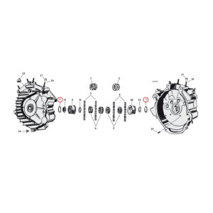 Retaining ring, crankcase bearings