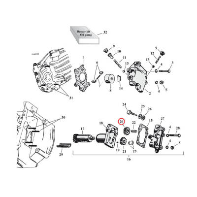 Idler gear, scavenge oil pump