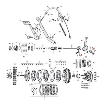 Lockwasher, clutch release lever