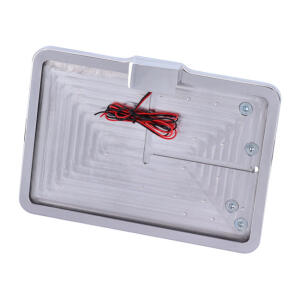 CPV, slide-in license plate bracket. Side mount, polished