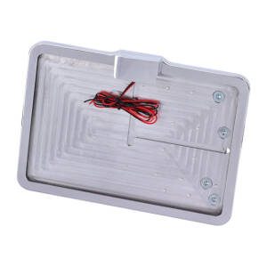 CPV, slide-in license plate bracket. Side mount, polished