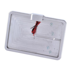 CPV, slide-in license plate bracket. Side mount, polished