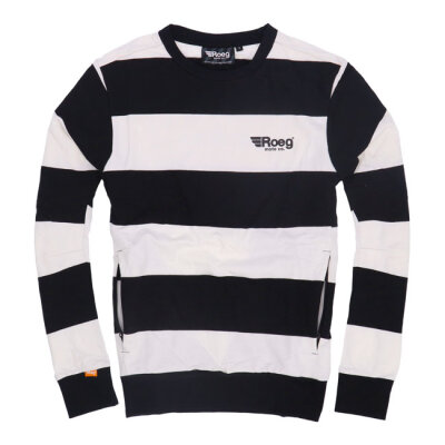 Roeg Shawn stripe sweatshirt off-white/black Size M