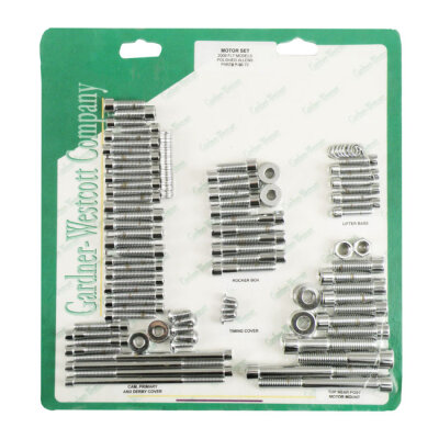 Motor screw set. Polished chrome allen
