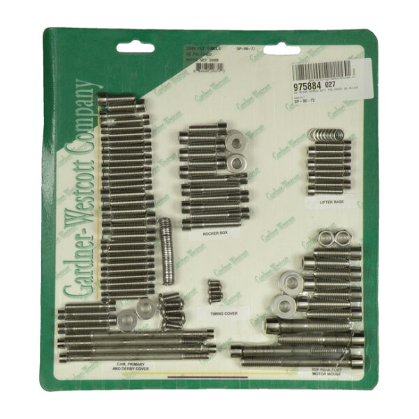 Motor screw set, polished stainless steel allen