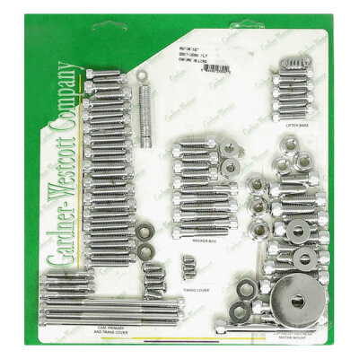 Motor screw set, chrome allen