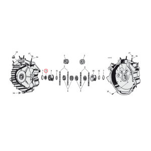 Sprocket bearing end, left side
