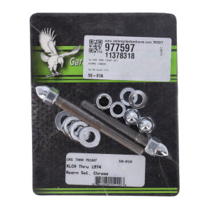 Gardner-Westcott, gas tank mount kit. Chrome Acorn
