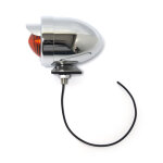 Bullet marker light. chr. Amber lens. SF. stud mount. visor