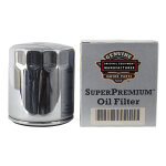 S&S, spin-on oil filter. Chrome
