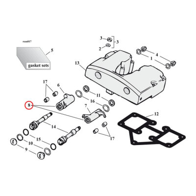JIMS, Shovelhead roller rocker arm set
