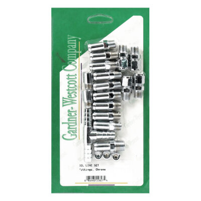 Gardner-Westcott, oil pump line fitting kit. Chrome