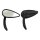 Retro teardrop mirror set. Black, aluminum grooved stem