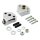 Shorty turn signal mount bracket set, rear. Chrome