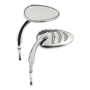 LED billet turn signal mirror set. Chrome
