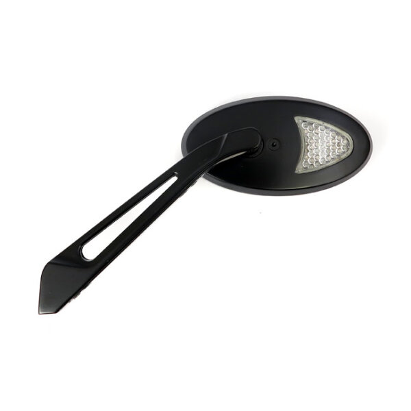 LED cateye turn signal mirror set. Black, amber front lens