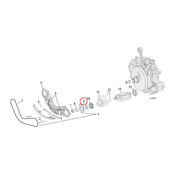 Spacer, balancer sprocket .140"