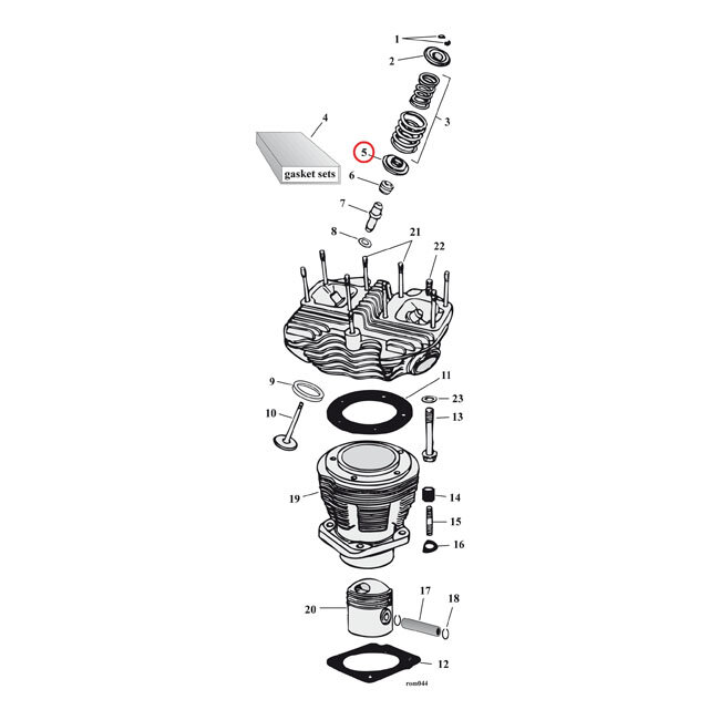 Lower valve spring collar set. steel. std