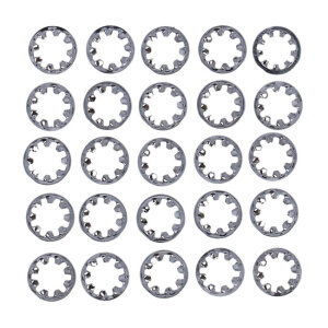 Chrome ext. lockwasher, #8 - 25 pack