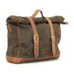 Longride, Old Chopper waxed cotton saddlebag. Khaki