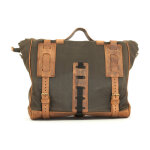 Longride, Old Chopper waxed cotton saddlebag. Khaki